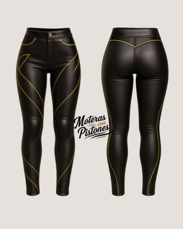 Pantalón de moto mujer NEON TRACK a medida  Moteras con Pistones - Imagen 2
